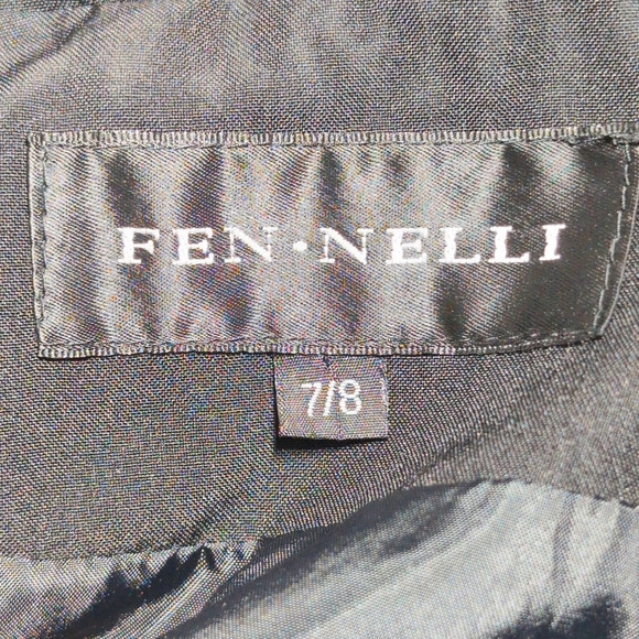 Vintage Fen-Nelli Sz 7/8 Women's Belted Black Raincoat - Picture 6 of 7